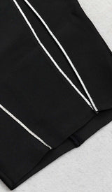 IRREGULAR SPLIT MIDI DRESS IN BLACK styleofcb