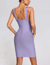 Purple Orange Bandage Mini Dress Dresses styleofcb
