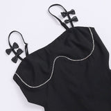 PARTHEA WAIST CUT OUT RHINESTONE A-LINE DRESS styleofcb