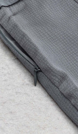 PLUNGE SATIN TWO-PIECE SUIT IN GRAY DRESS STYLE OF CB