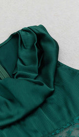 THIGH SLIT LACE MIDI DRESS IN TURQUOISE DRESS STYLE OF CB