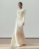 joanna white long sleeve Embroidered Maxi Dress