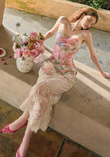 florence Floral Mirror Corset skirt set