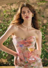 florence Floral Mirror Corset skirt set