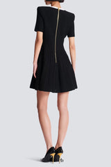 Two-tone A-line knit dress