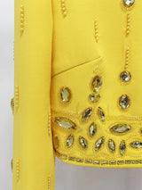 Crystal-Embellished Suit Set In Yellow