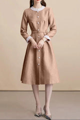 virginia Tweed Sequin khaki midi Dress