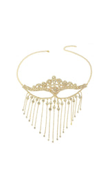 Duc Gold Rhinestone Tassel Mask
