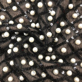 pearl embellished cut out bow mini dress in black