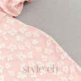 PUFF SLEEVE BARDOT FLORAL DRESS PINK