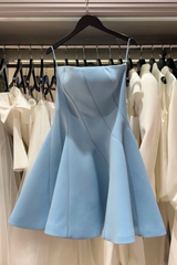 natividad off-shoulder Sleeveless Mini Dress in blue