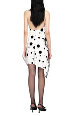 phoenix Ruffled Polka Dot Backless mini Dress in white