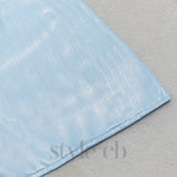 BACKLESS MERMAID HEM METALLIC HALTER DRESS