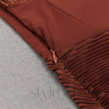 PUFF SLEEVE TWIST FRONT SPLIT THIGH DRESS