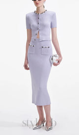 Lilac Embellished Knit Top