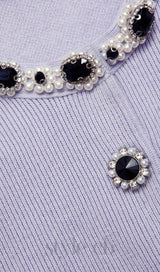 Lilac Embellished Knit Top