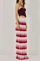 ashley Gradient Fringe Corset Two Piece Bandage Set