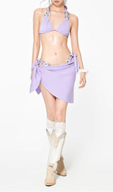 Deren Purple Three-Piece Swimsuit