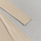 LONG SLEEVE DRAPED MAXI DRESS NUDE