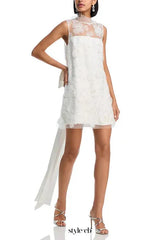 Beaded Tulle Mini Dress