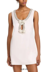 Satin Bow Mini Dress