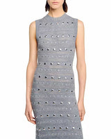 valerie Studded Knit sleeveless Midi Dress in gray