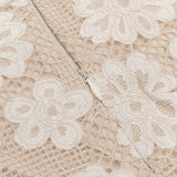 WHITE FLORAL EMBELLISHED LACE BODYCON MAXI DRESS