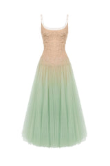 MINT OMBRE LACE MIDI DRESS