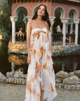 joanna Floral Halter Backless Split Maxi Dress