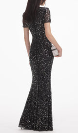 tiffany Crystal embellished Maxi Dress in black