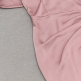 off-shoulder crystal detail satin maxi dress in pink