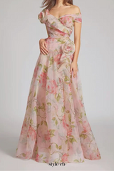 simona Sleeveless Flowers Flounce Maxi Dress