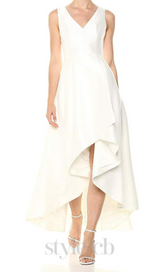 sleeveless v-neck midi dress in beige