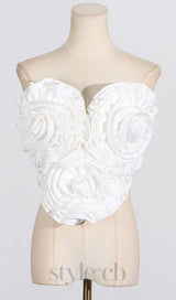 ANIMA 3D FLOWER TOP IN RED