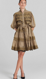 Inès lace cut-out layered mini dress