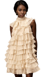 Jessica tiered flounce sleeveless mini dress