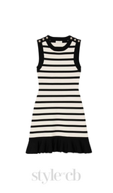 striped knit mini dress