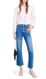 voyce braided tweed cardigan in ecru