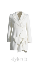 bernice Forina Flower Blazer Dress in white