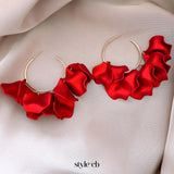 Dina Red Petal Earrings