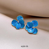 Derick Blue Flower Earrings