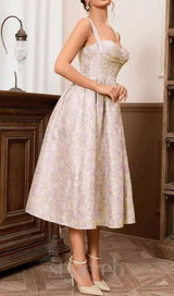 BUSTIER A LINE MIDI DRESS IN PINK