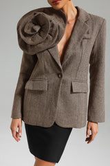 Sada Flower Blazer - Brown