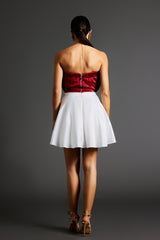 Neela 3d Flower Strapless Waist Mini Dress