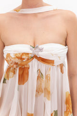 joanna Floral Halter Backless Split Maxi Dress