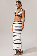 Tannen Hollow Out High Slit Two-Piece Set