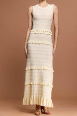 trista Round Neck Sleeveless Folds Maxi Dress