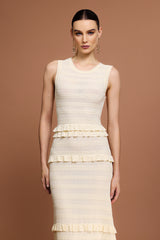 trista Round Neck Sleeveless Folds Maxi Dress