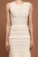 trista Round Neck Sleeveless Folds Maxi Dress