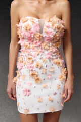lilith Sleeveless Flowers Mini Dress